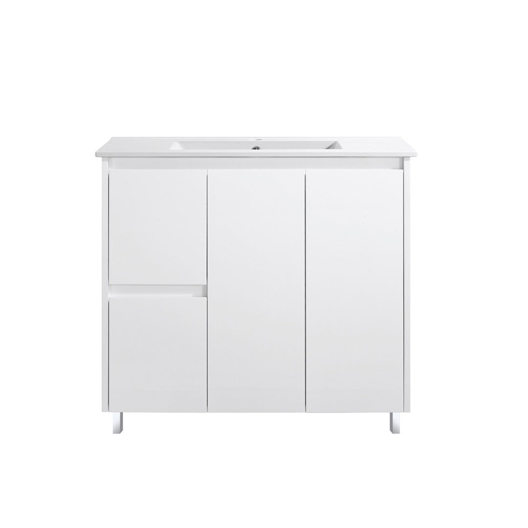 PS900L - 900x460x875mm PVC Waterproof Vanity with Ceramic Basin