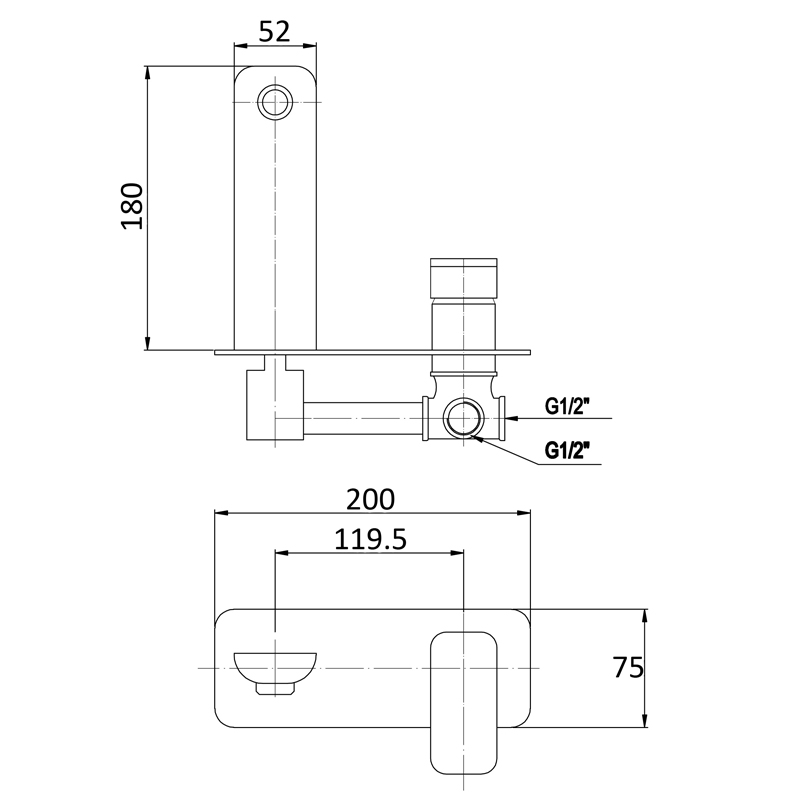 Nova Wall Basin Mixer Lead Free – view 4