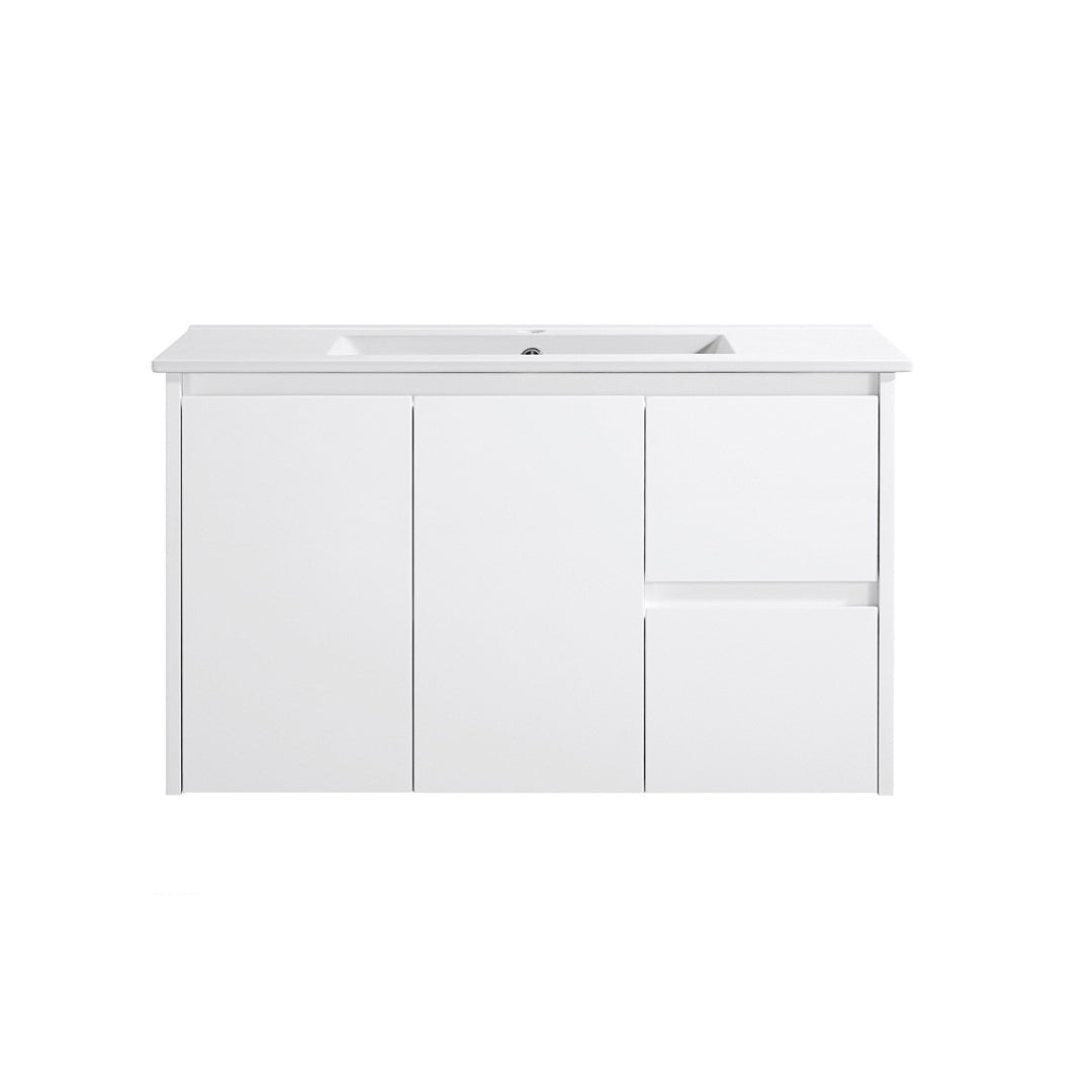 PWH900R - 900x460x540mm Wall Hung PVC Waterproof Vanity with Ceramic Basin