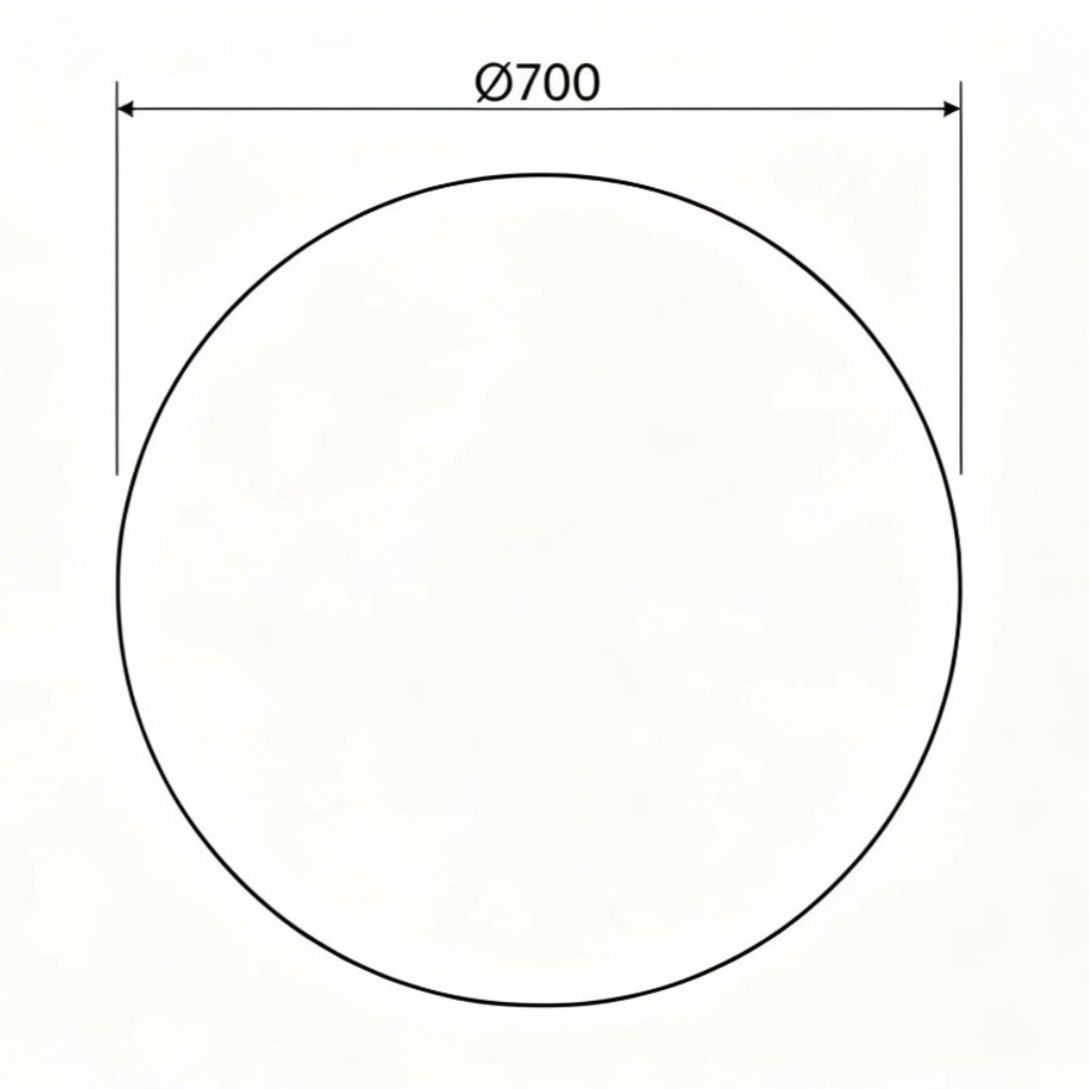 RM700 - 700x700x5mm Pencil Edge Copper Free Round Plain Mirror – alternate view