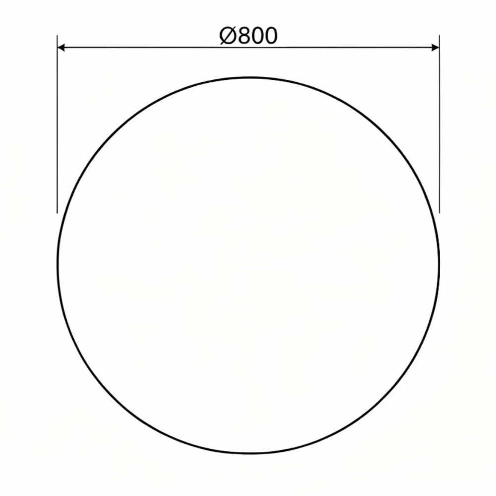 RM800 - 800x800x5mm Pencil Edge Copper Free Round Plain Mirror – alternate view