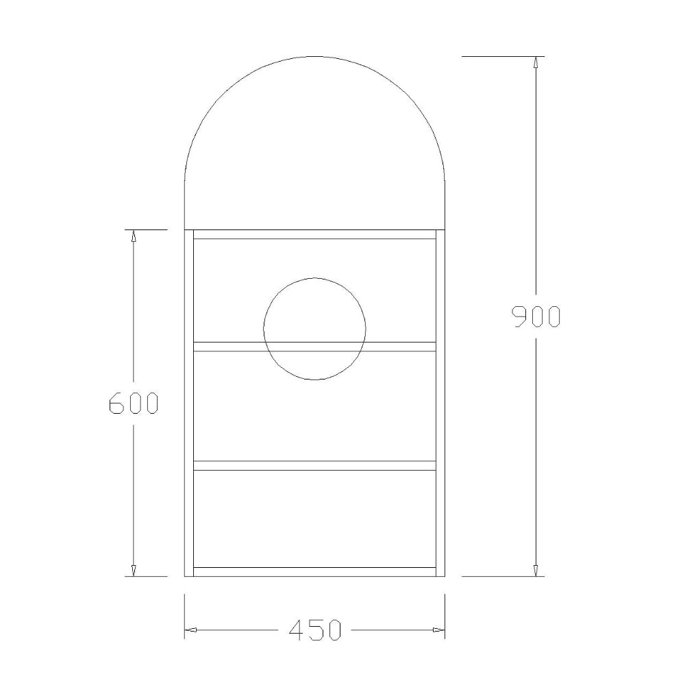 SA4590MB - 450x900x150mm Matte Black Polyurethane Peel Cabinet with Pencil Edge Mirror – detail view