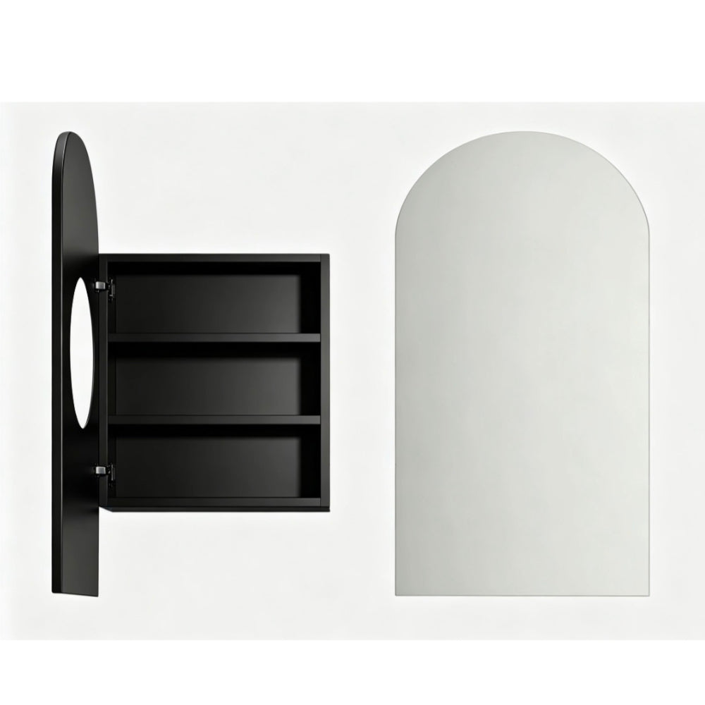 SA4590MB - 450x900x150mm Matte Black Polyurethane Peel Cabinet with Pencil Edge Mirror – alternate view