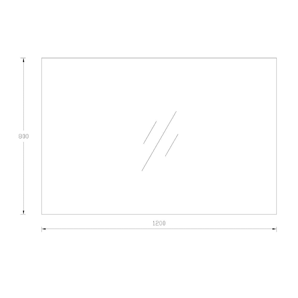 SE1200 - 1200x800x5mm Pencil Edge Copper Free Plain Rectangular Mirror – alternate view