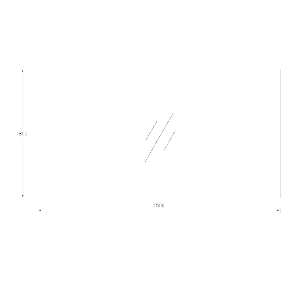 SE1500 - 1500x800x5mm Pencil Edge Copper Free Plain Mirror – alternate view