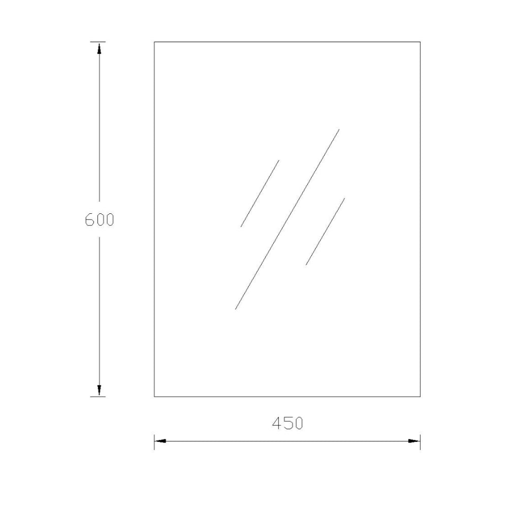 SE450 - 450x600x5mm Pencil Edge Copper Free Rectangular Plain Mirror – alternate view