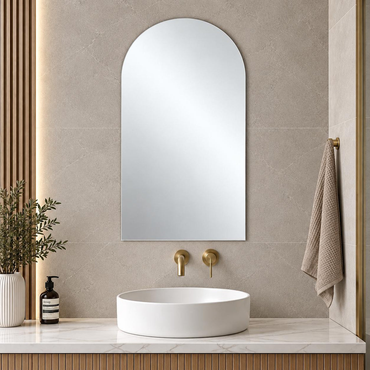 Arch Pencil Edge Mirror - 600 x 900mm