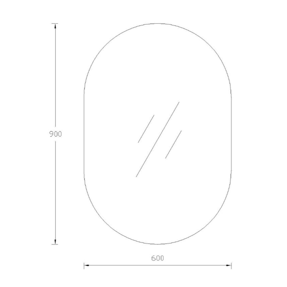 SE6090P - 600x900x5mm Pencil Edge Copper Free Peel Plain Mirror – alternate view
