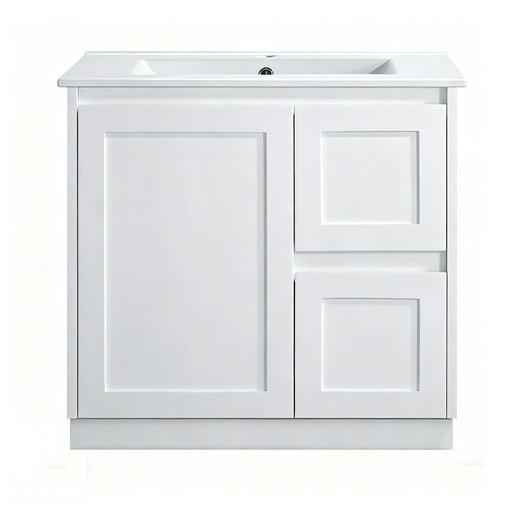 SH750R-KB - 750x460x880mm Shaker Style Kickboard MDF Vanity with Ceramic Basin