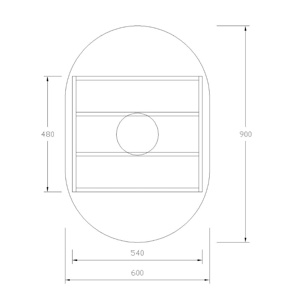 SP6090 - 600x900x150mm Matte White Polyurethane Peel Cabinet with Pencil Edge Mirror – detail view