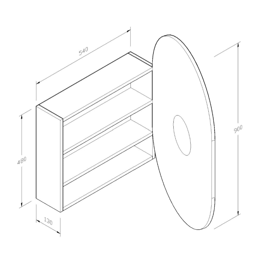 SP6090 - 600x900x150mm Matte White Polyurethane Peel Cabinet with Pencil Edge Mirror – view 4