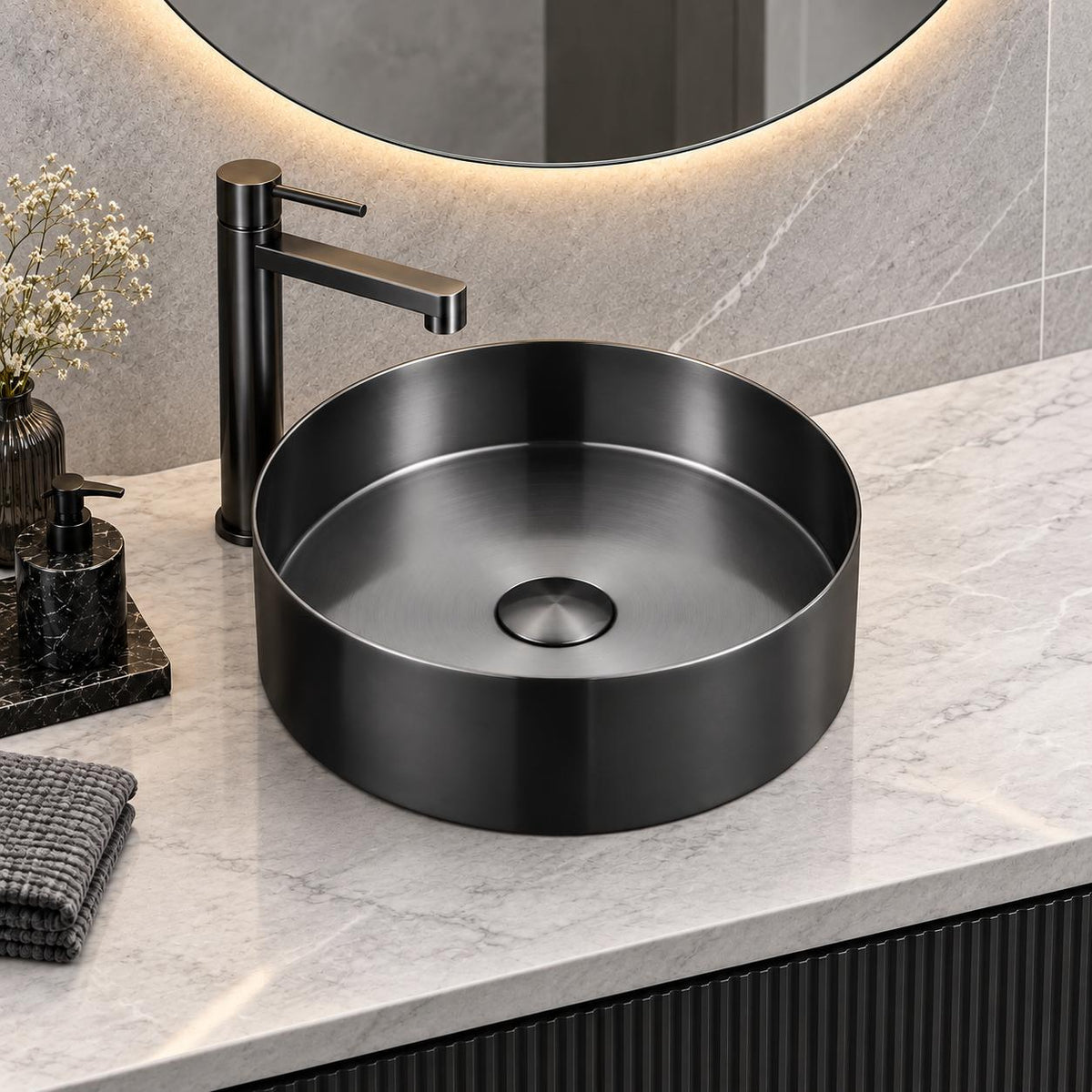 Stainless Steel Gunmetal Above Counter Basin