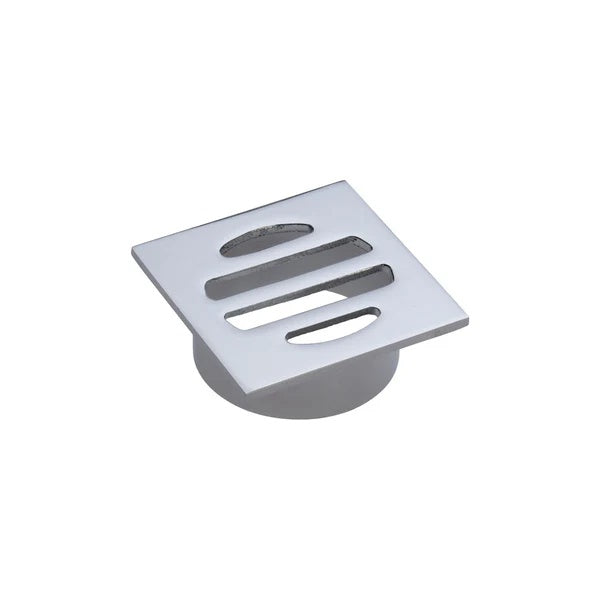 Square Floor Waste Round Floor Grate with 50mm Outlet – Chrome