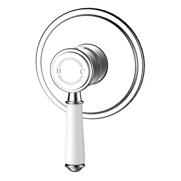 Vintage Chrome With Ceramic White Handle Bathroom Package – Complete Shower, Toilet & Accessory Set – view 7