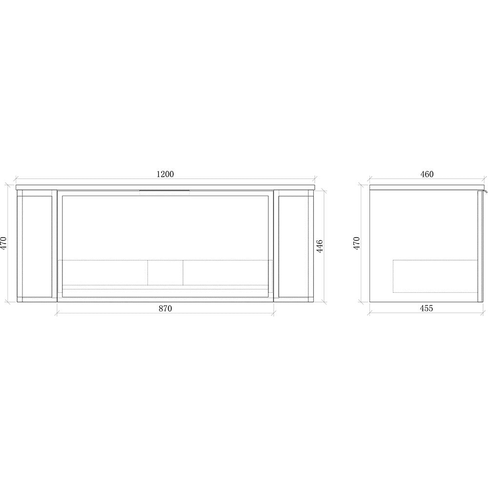 Curved Shaker Matte White Wall-Hung Vanity Units - 1200x460x420mm – view 5