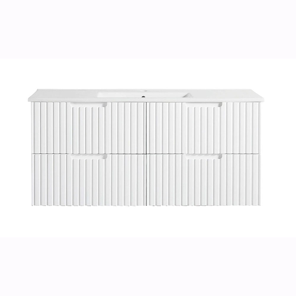 WHGR1500 - 1500x460x540mm Wall Hung V Groove Vanity with Ceramic Basin