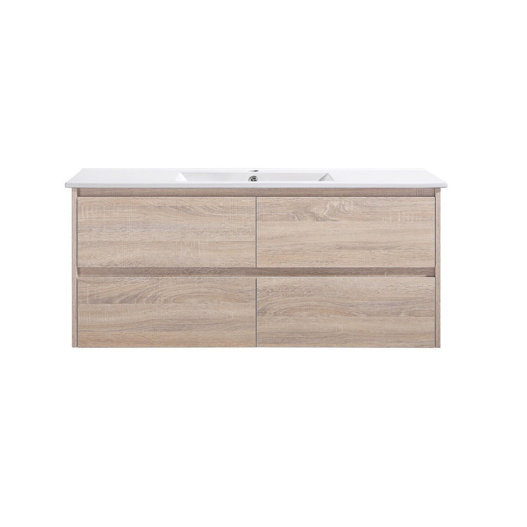 WHLM1200 - 1200x460x540mm Wall Hung Veneer Vanity with Ceramic Basin