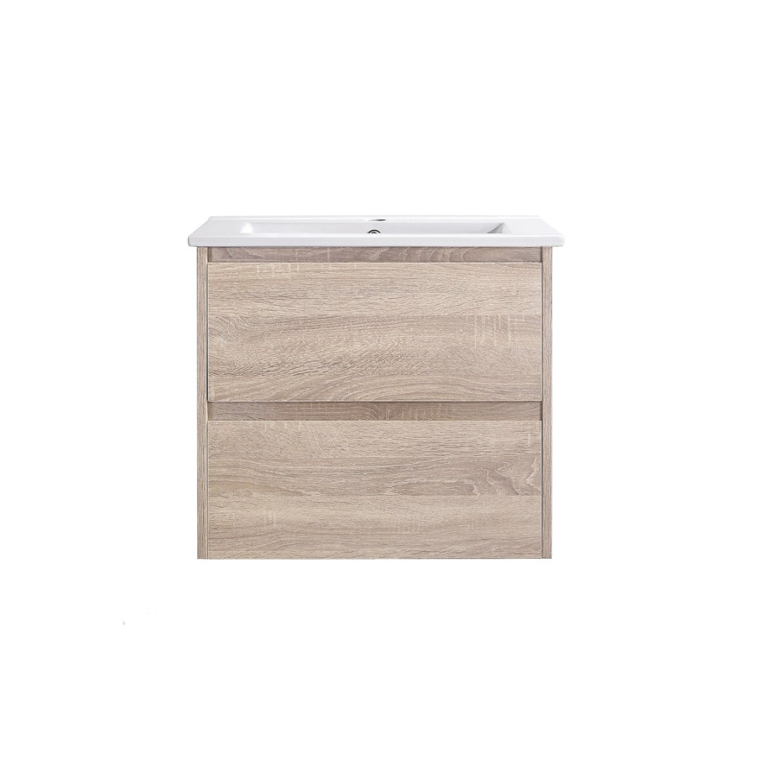 WHLM600 - 600x460x540mm Wall Hung Veneer Vanity with Ceramic Basin