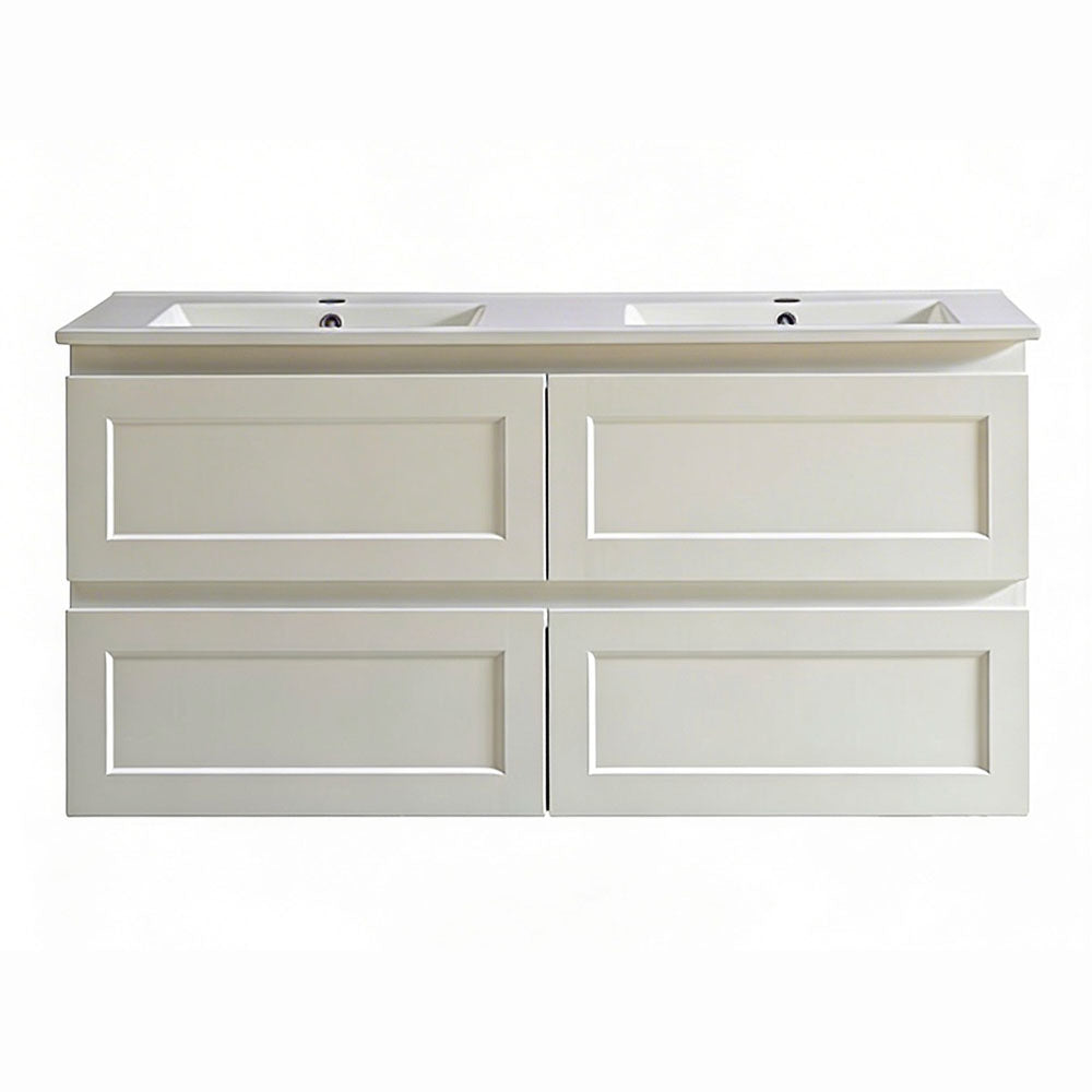 WHSH1200DMW - 1200x460x540mm Wall Hung Shaker Style Vanity with Ceramic Basin