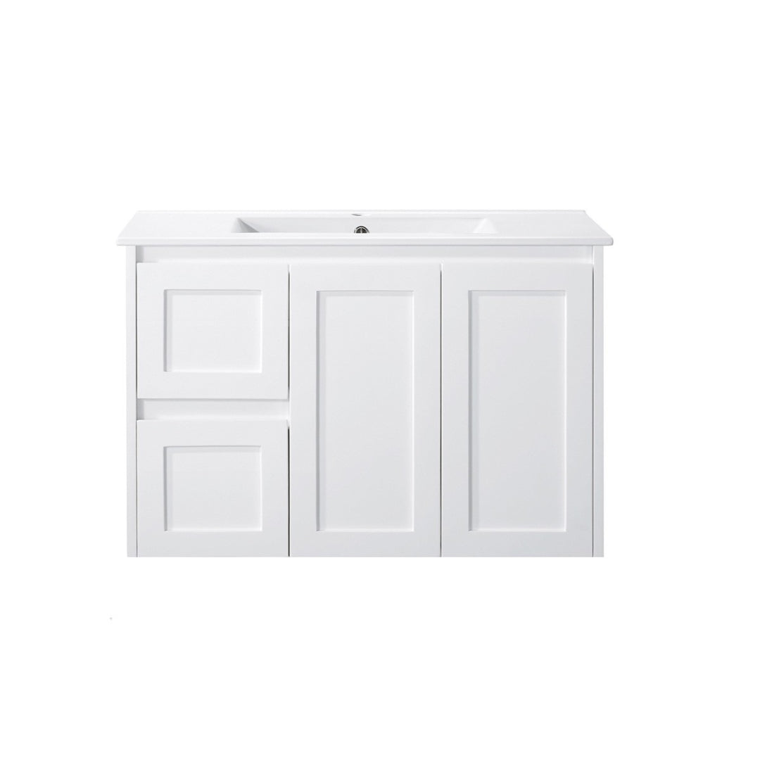 WHSH900L - 900x460x540mm Wall Hung Vanity with Shaker Doors