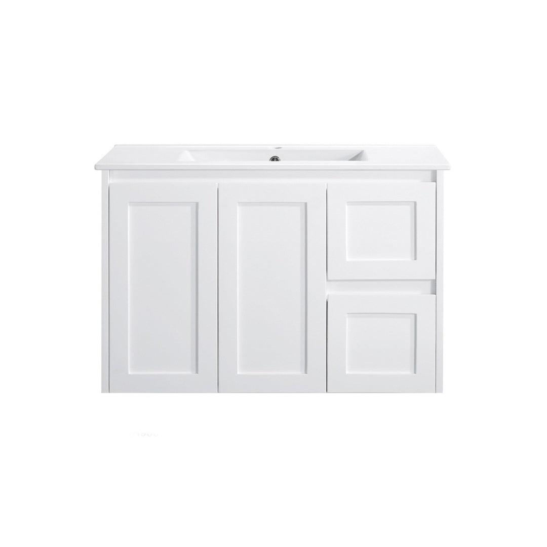 WHSH900R - 900x460x540mm Wall Hung Vanity with Shaker Doors