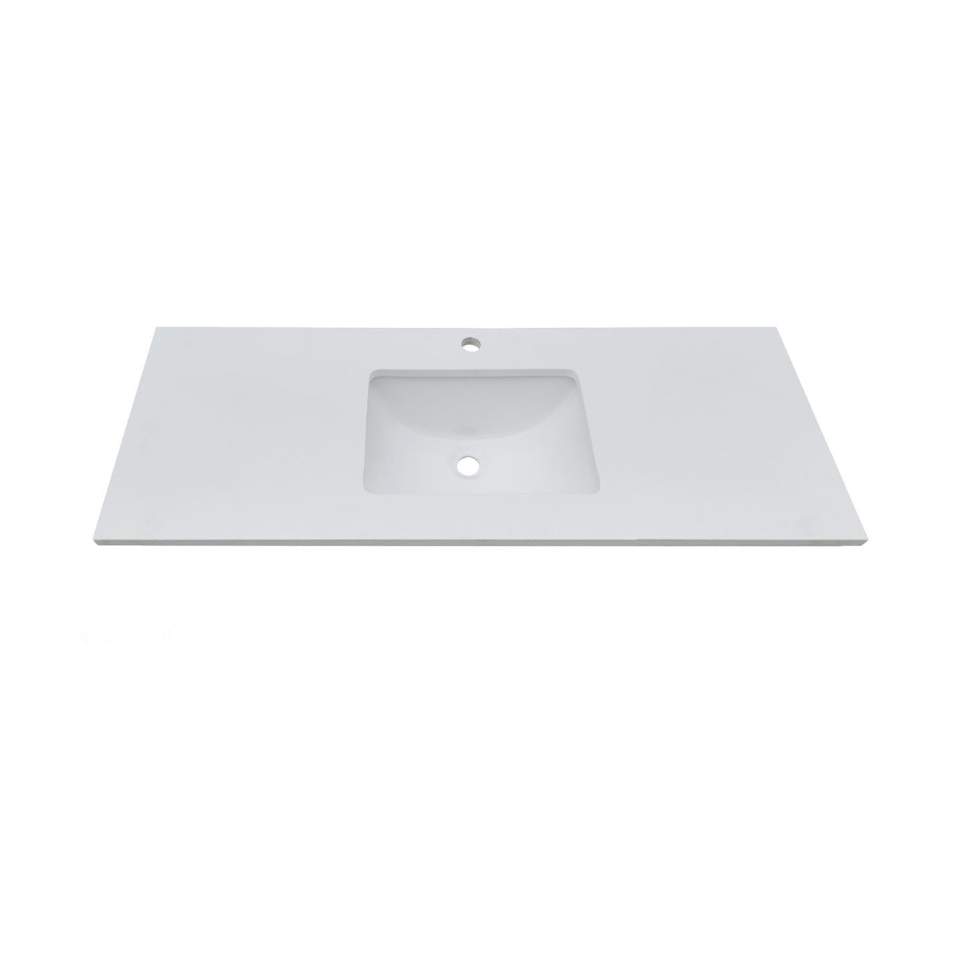 WS1200 - 1200x460mm Tear White Stone Top with Undermount Basin