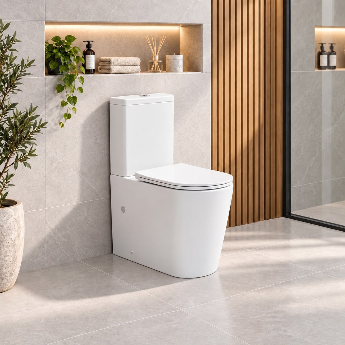 Rivo Tornado Rimless Back to Wall Short Projection Toilet Suite – Gloss White