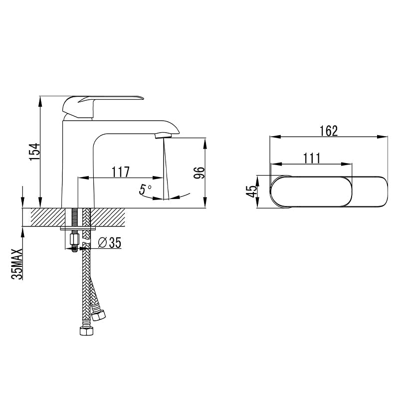 Kara Basin Mixer Lead Free – view 5