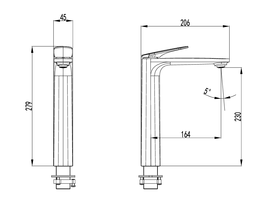 Sulu II High Rise Basin Mixer – view 5