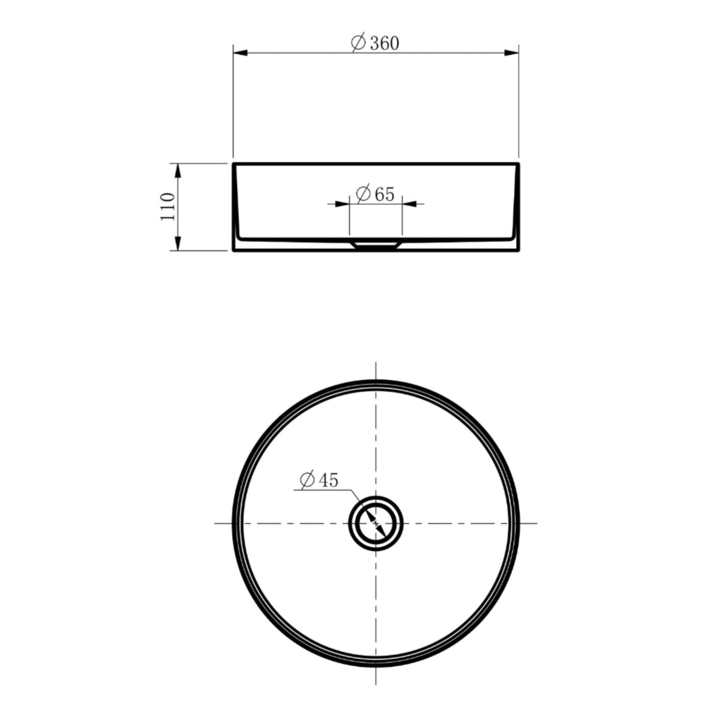 SS360BG - 360x360x110mm Stainless Steel Brushed Gold Above Counter Basin – alternate view