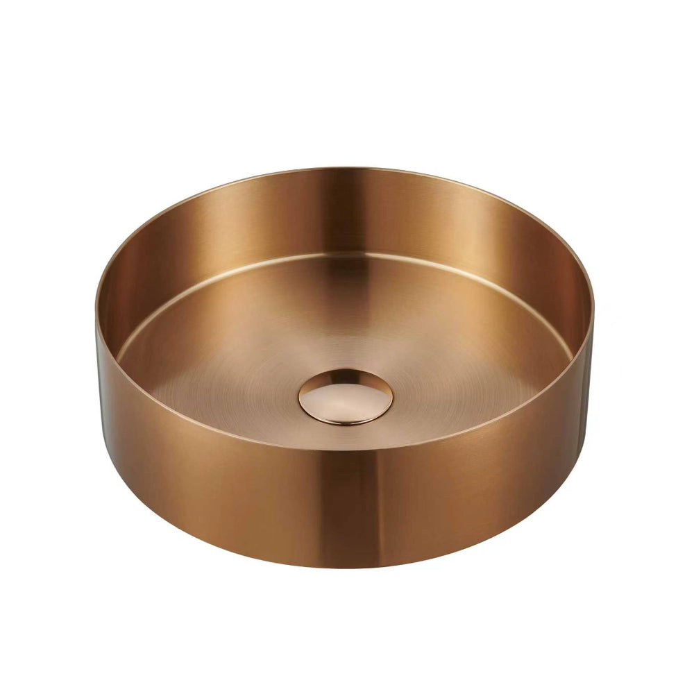 SS360BC - 360x360x110mm Stainless Steel Brushed Copper Above Counter Basin