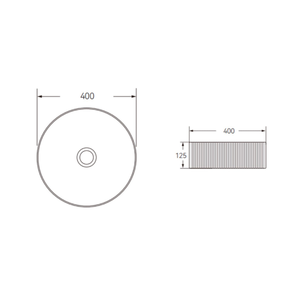 FL400 - 400x400x125mm Above White Above Countertop Basin – view 4