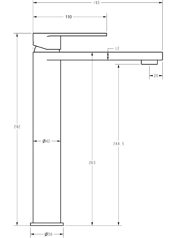 Sora SS Highrise Basin Mixer – view 6