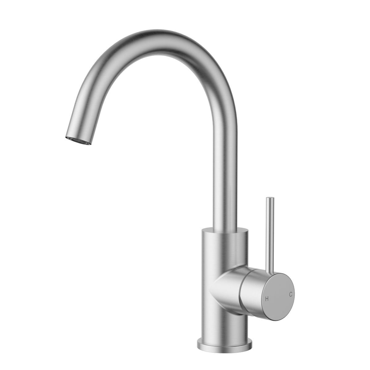 Otus Slimline SS304 Basin Mixer Gooseneck – detail view