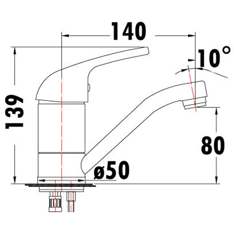 Ruby II Swivel Basin Mixer Lead Free – alternate view