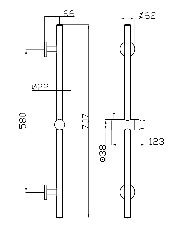 Otus Slimline Rail Shower