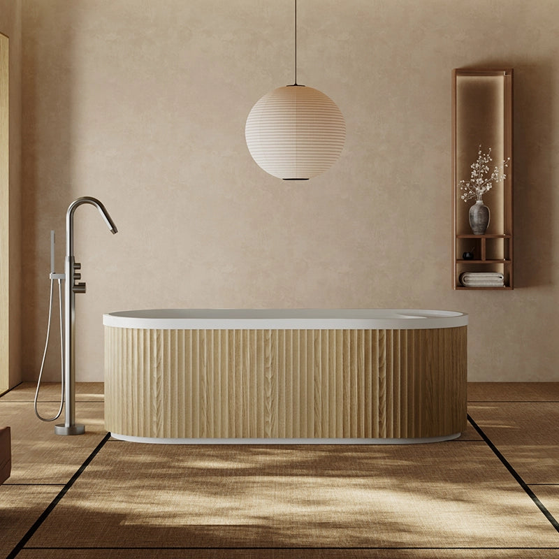 Artemus White Oak Freestanding Bath - 1600mm