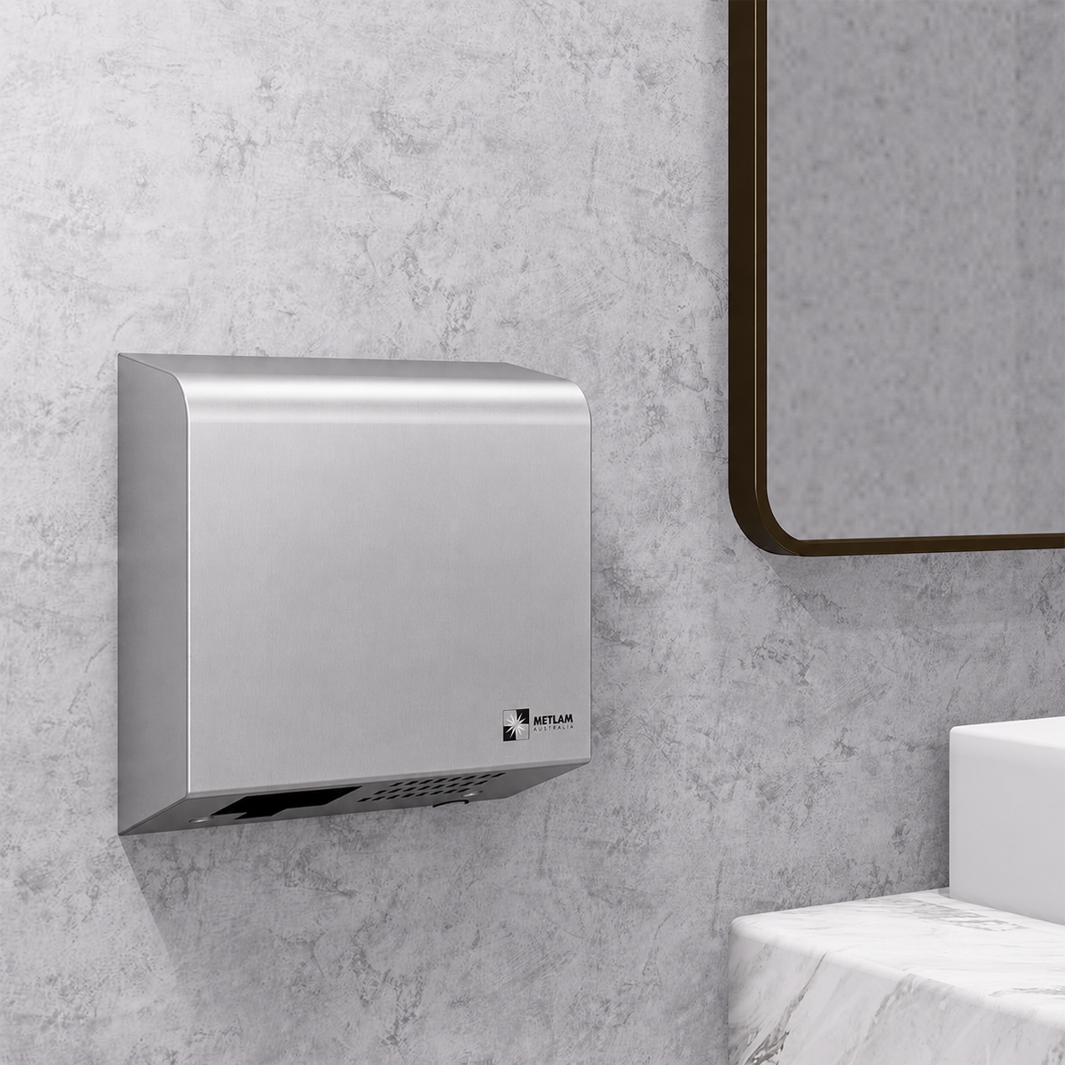 Metlam Slimline Automatic Hand Drier in Stainless Steel