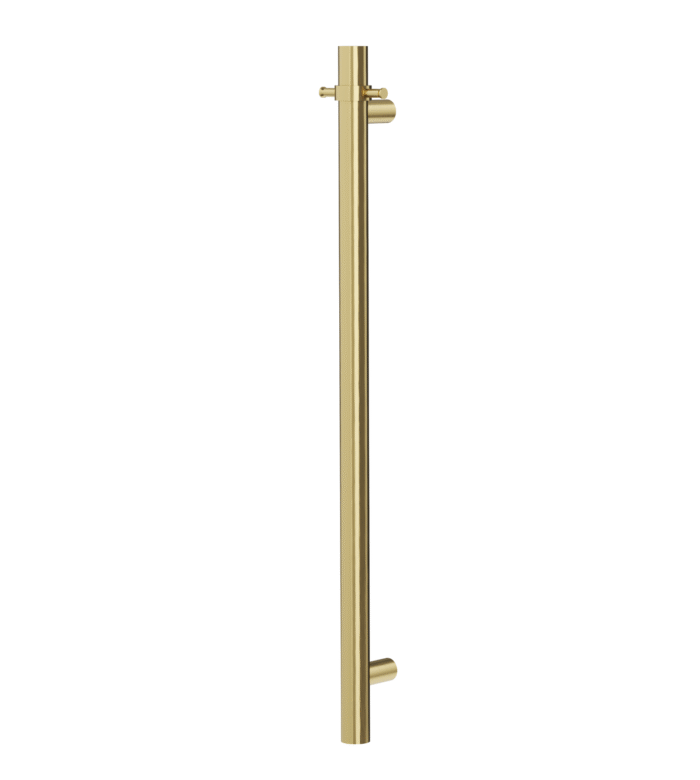 Linsol Allegra 12V Round Bar Vertical Heated Towel Rail with T-Bar