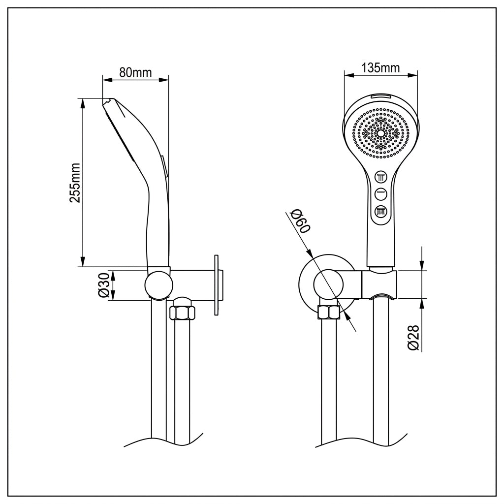 Amoza Premium 5 Function Hand Shower