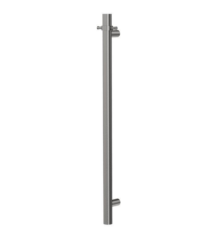Linsol Allegra 12V Round Bar Vertical Heated Towel Rail with T-Bar
