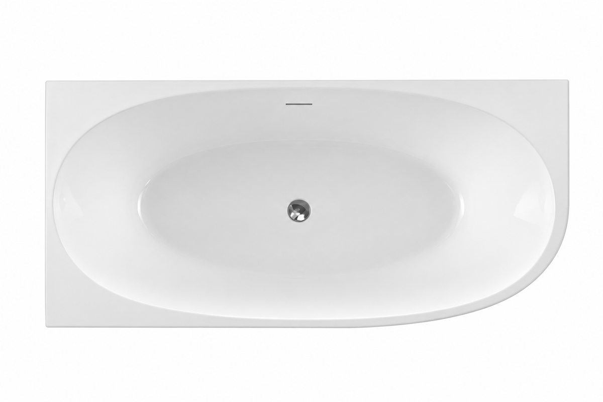 Vienna Egg Matte White Corner Freestanding Bath Left Hand - 1400mm