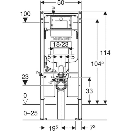Geberit Sigma8 Duo Fix In-wall Cistern – detail view