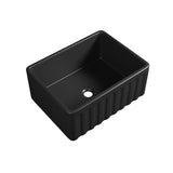 610x459x254mm Matte Black Fireclay Butler Single Bowl Farmhouse Sink