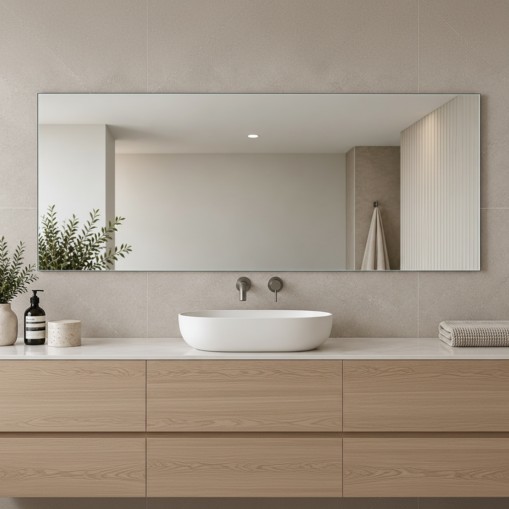 Rectangular Pencil Edge Mirror - 1500 x 800mm