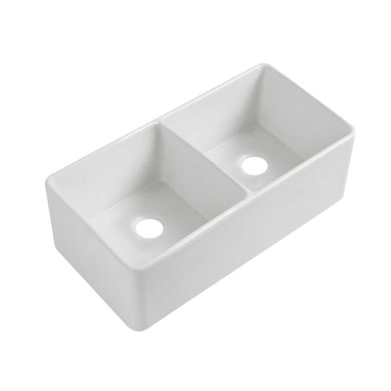 835x508x254mm Fireclay Butler Double Bowl Kitchen Sink – alternate view