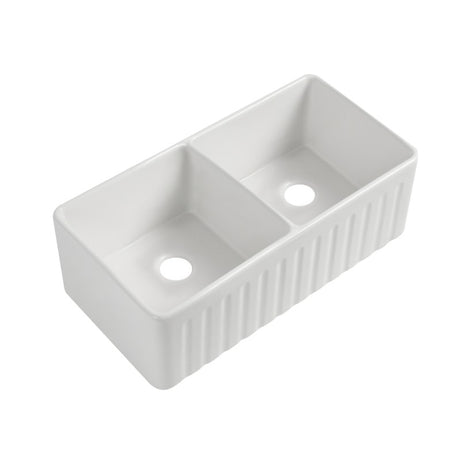 835x508x254mm Fireclay Butler Double Bowl Kitchen Sink