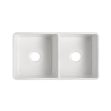 835x508x254mm Fireclay Butler Double Bowl Kitchen Sink – detail view