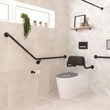 40° Right-Hand Accessible Grab Rail – Matte Black – detail view