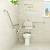 40° Right-Hand Accessible Grab Rail – Stainless Steel – detail view